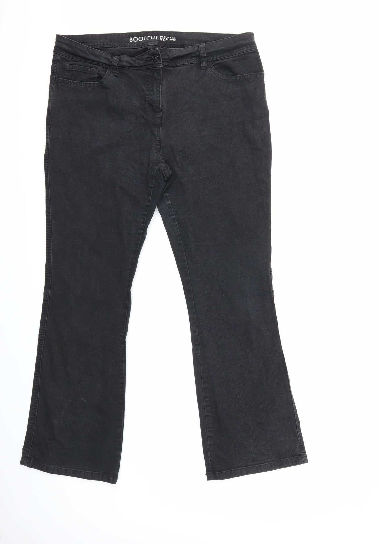 NEXT Womens Black  Denim Flared Jeans Size 16 L29 in