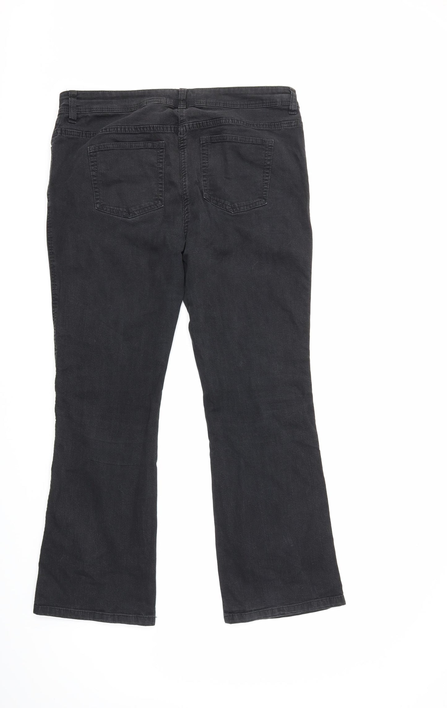 NEXT Womens Black  Denim Flared Jeans Size 16 L29 in