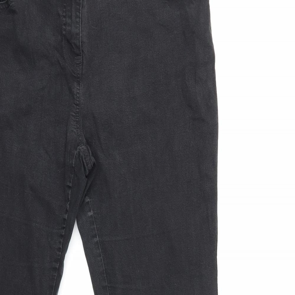 NEXT Womens Black  Denim Flared Jeans Size 16 L29 in