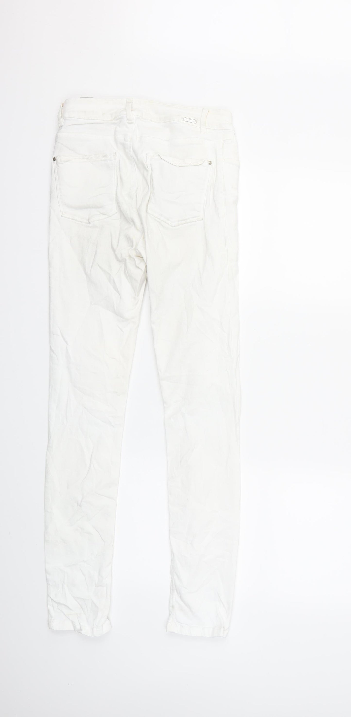 Zara Womens White  Denim Skinny Jeans Size 10 L30 in