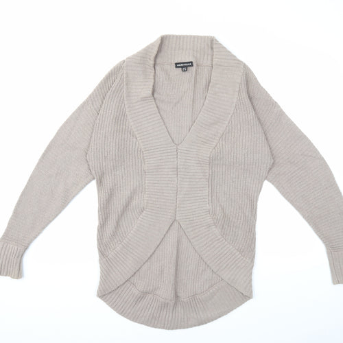 Warehouse Womens Beige  Knit Cardigan Jumper Size 10
