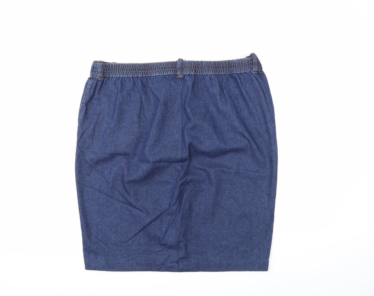 Preworn Womens Black  Denim Straight & Pencil Skirt Size 40 in