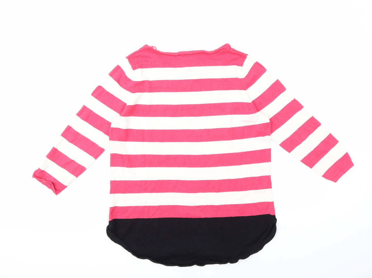 Rockmans Womens Pink Striped Knit Pullover Jumper Size M