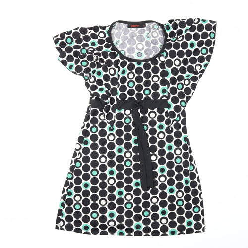 109 F Womens Black Polka Dot  Basic Blouse Size L