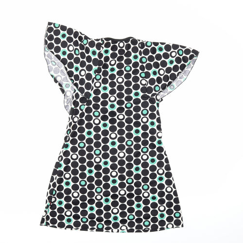 109 F Womens Black Polka Dot  Basic Blouse Size L