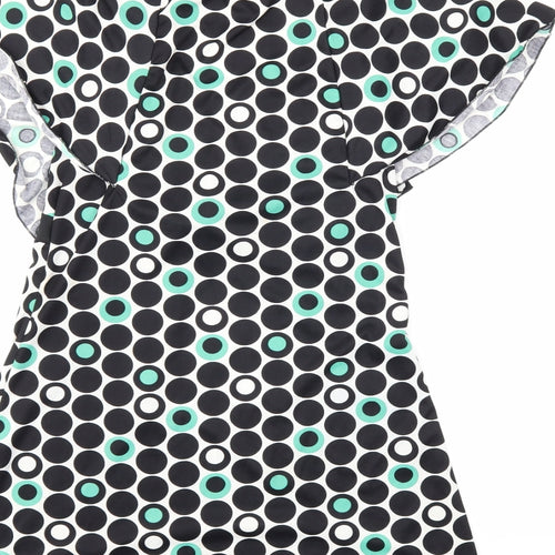 109 F Womens Black Polka Dot  Basic Blouse Size L