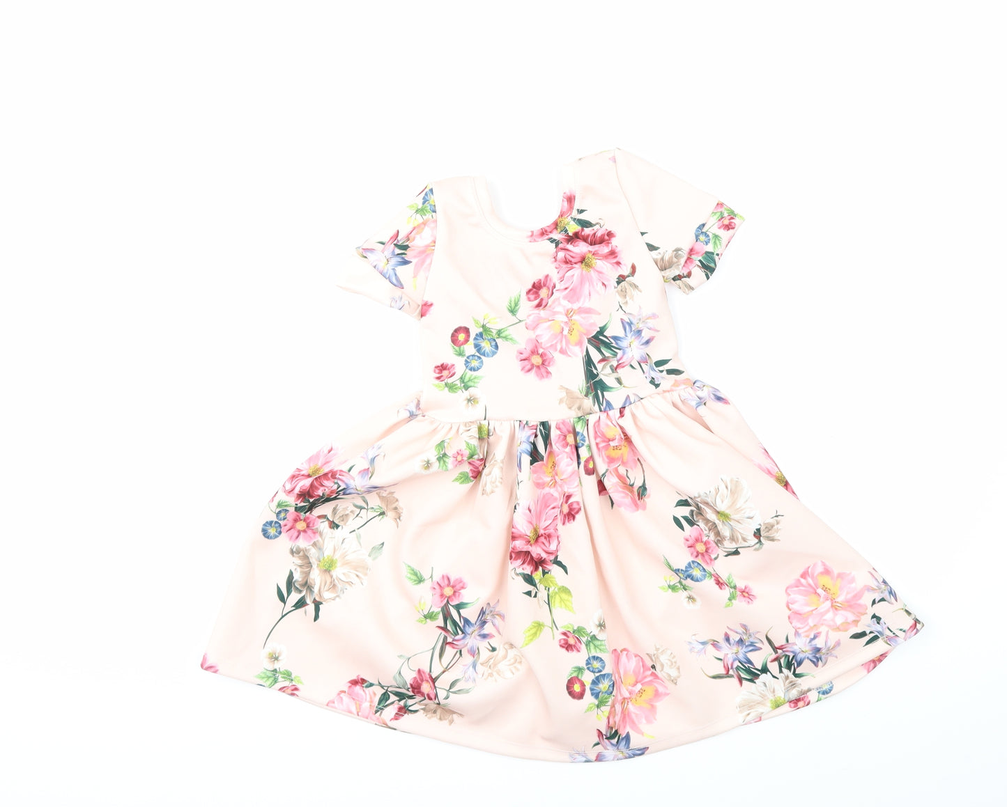MEGAN TURNER Girls Pink Floral  Fit & Flare  Size 3-4 Years