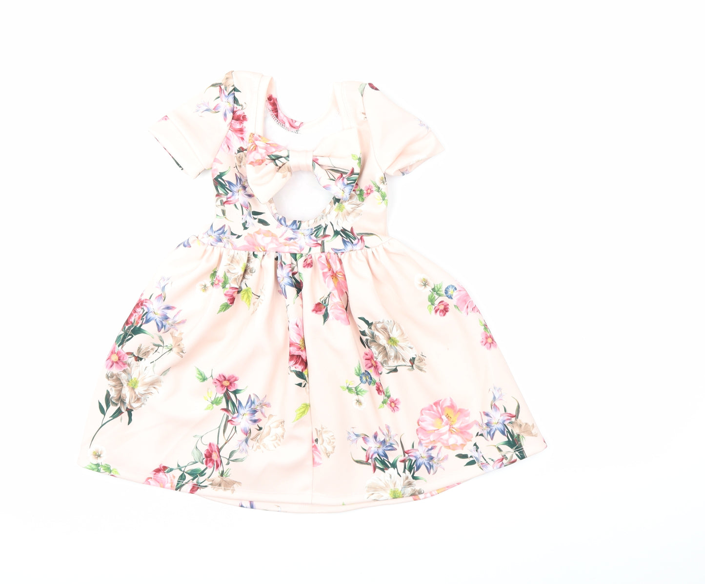 MEGAN TURNER Girls Pink Floral  Fit & Flare  Size 3-4 Years