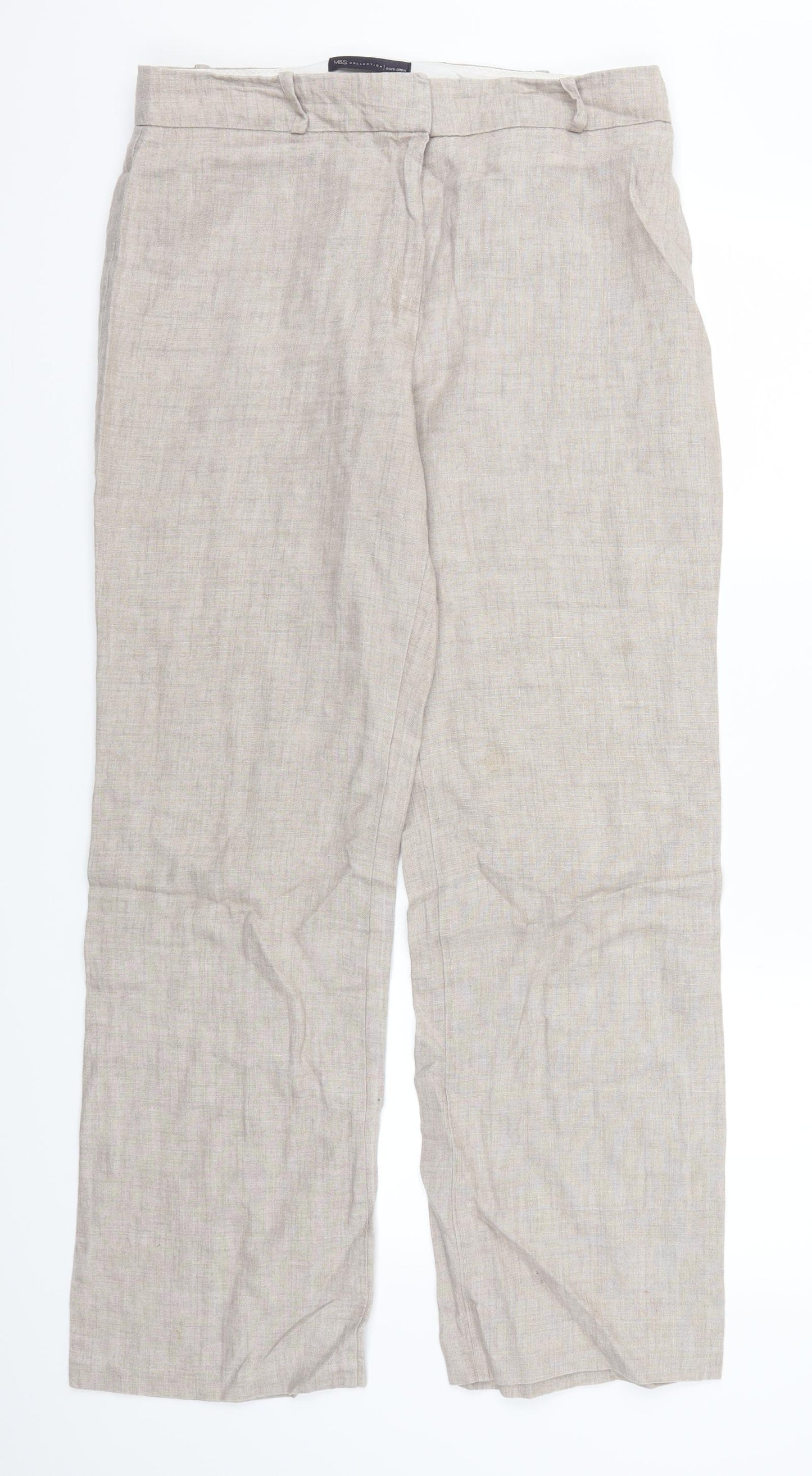 Marks and Spencer Womens Beige   Trousers  Size 12 L30 in