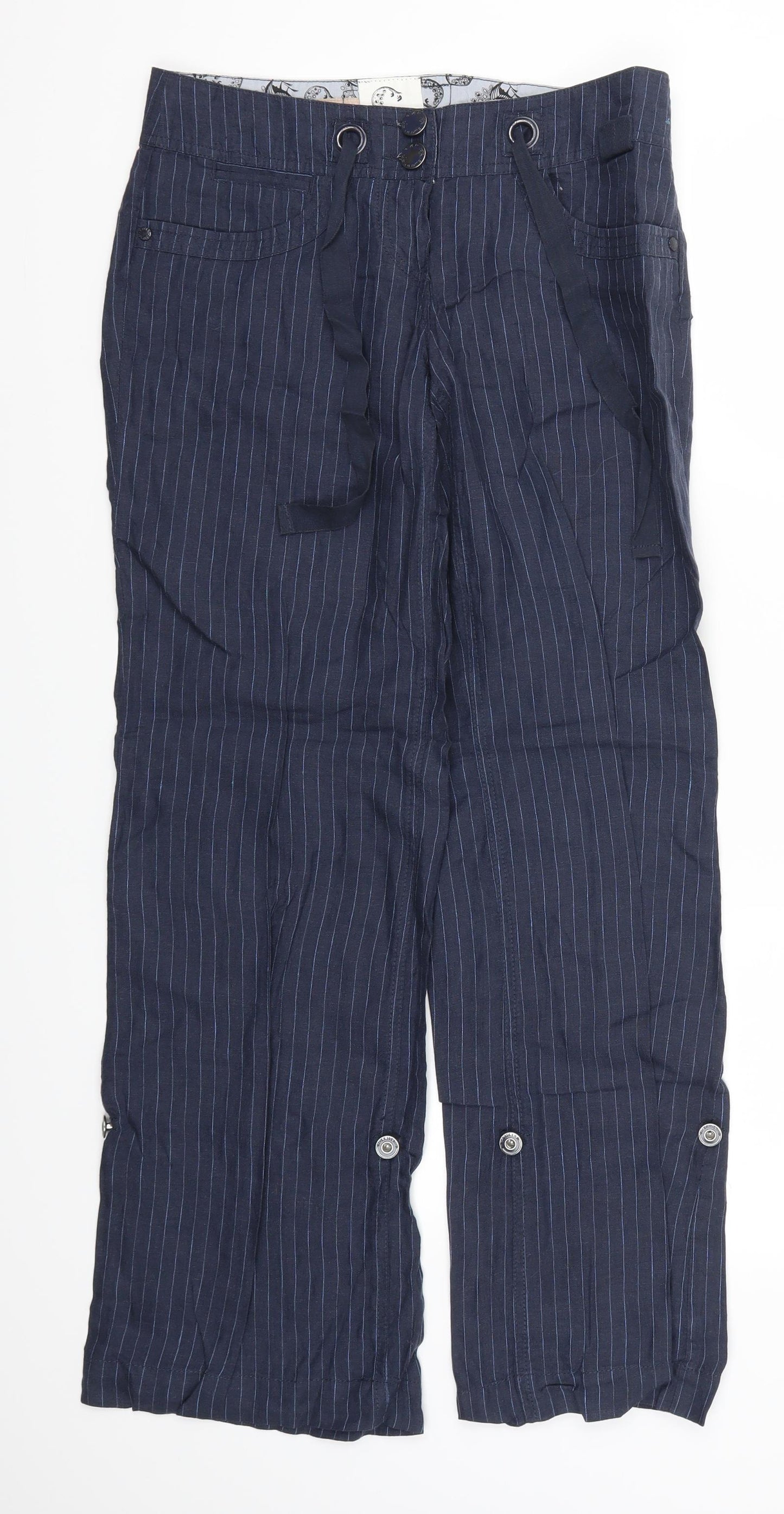 River Island Womens Blue Striped  Trousers  Size 6 L29 in