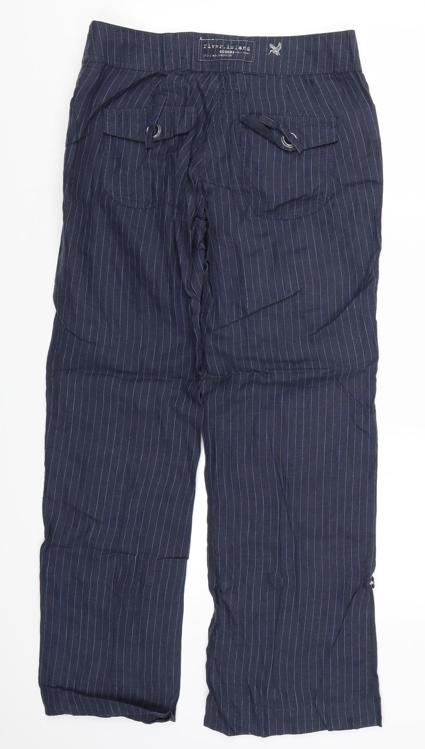 River Island Womens Blue Striped  Trousers  Size 6 L29 in