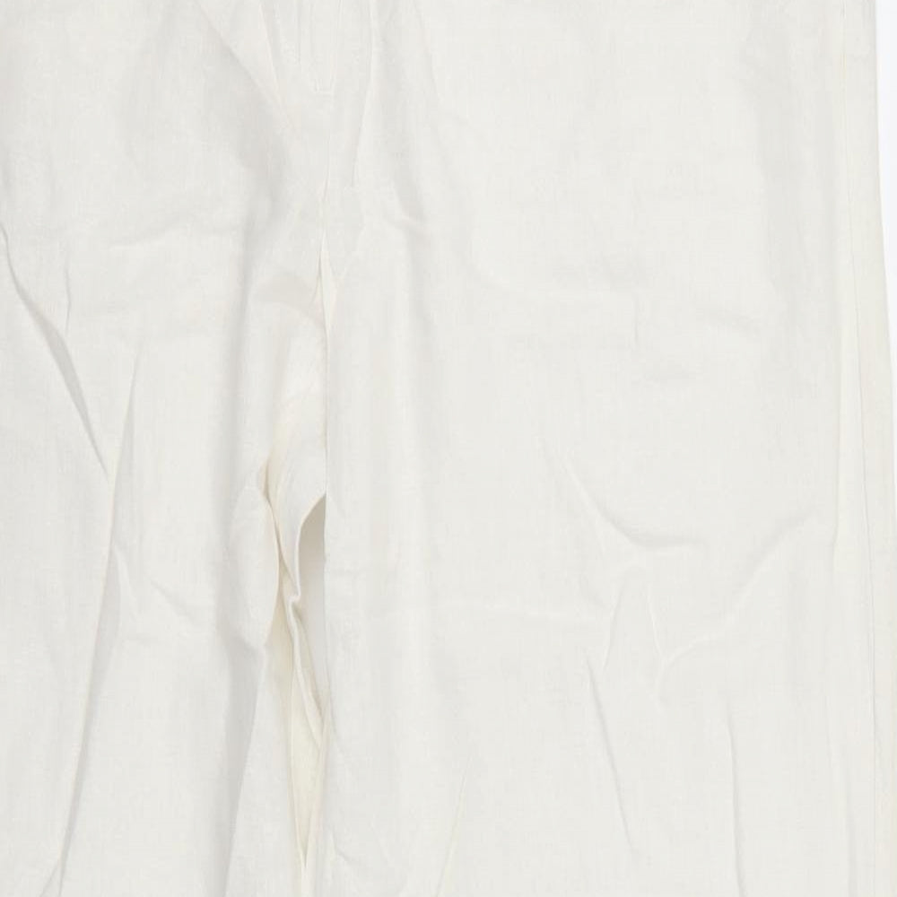 Evie Womens White Striped  Trousers  Size 12 L30 in