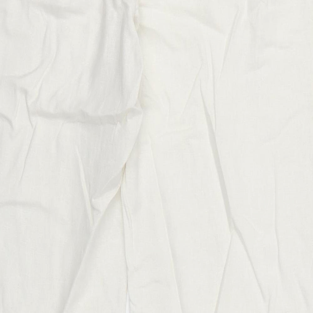 Evie Womens White Striped  Trousers  Size 12 L30 in