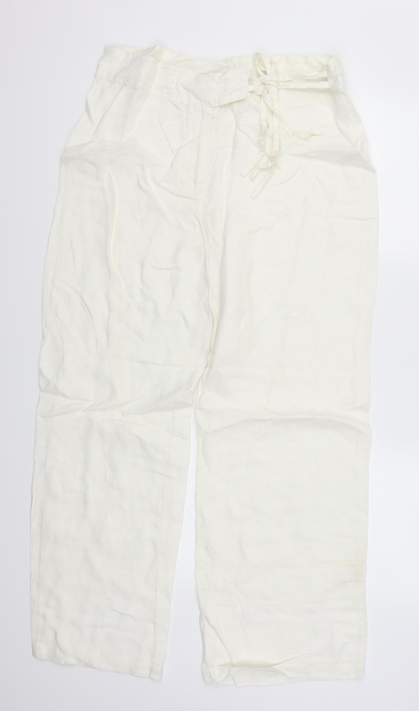 Cotton Traders Womens White   Trousers  Size 16 L27 in - Cream