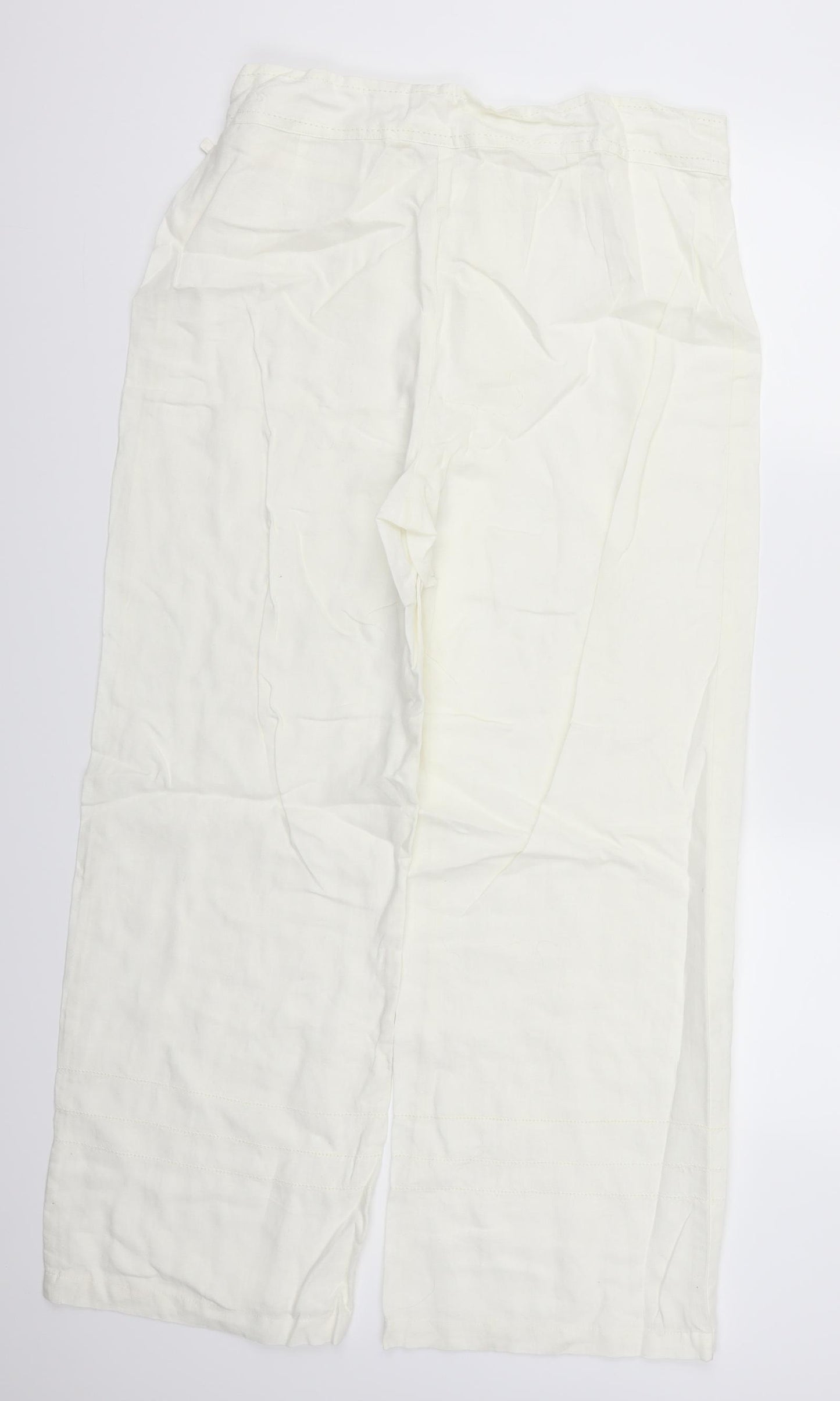 Cotton Traders Womens White   Trousers  Size 16 L27 in - Cream