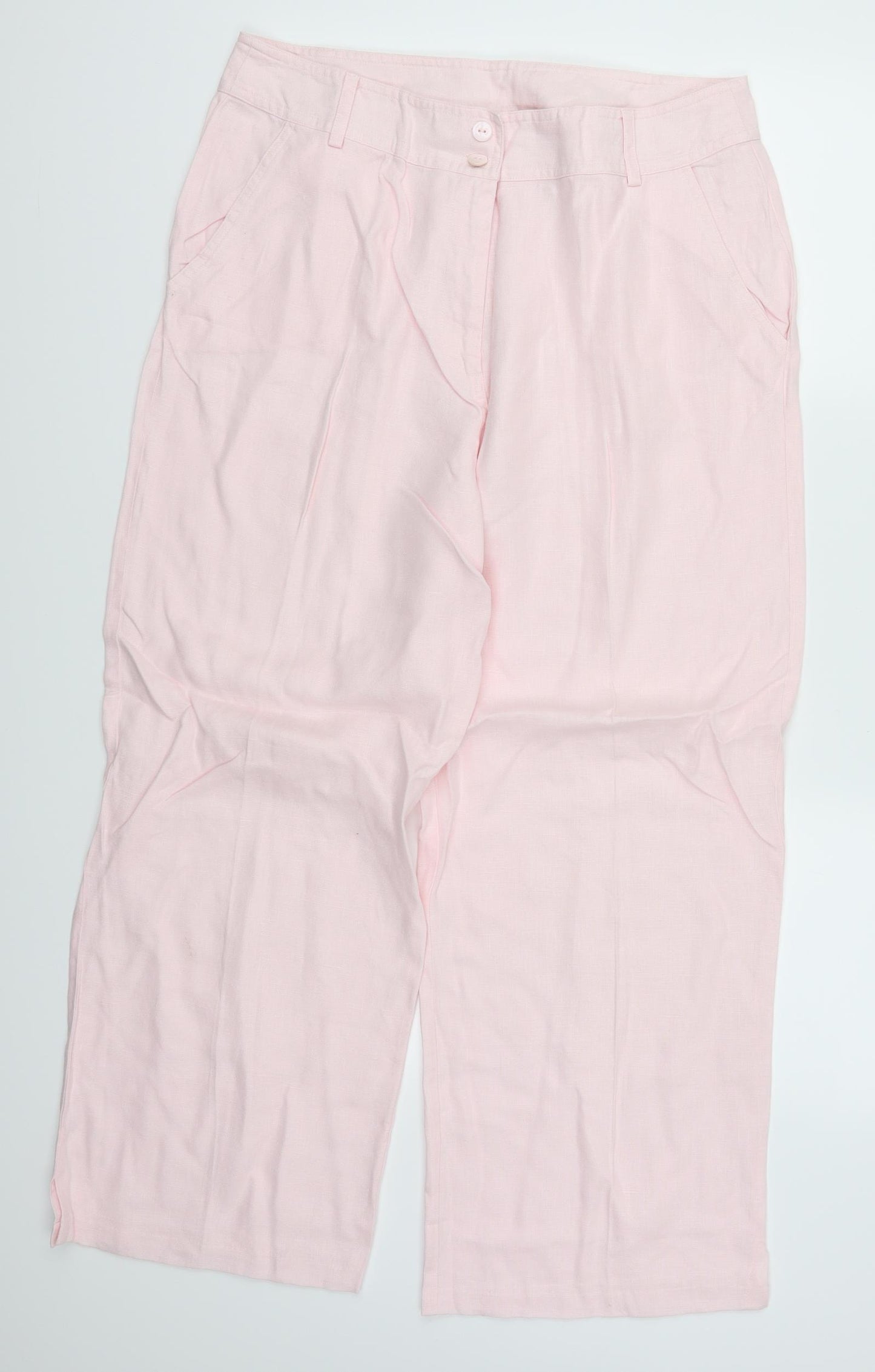 Gold Womens Pink   Trousers  Size 16 L25.5 in