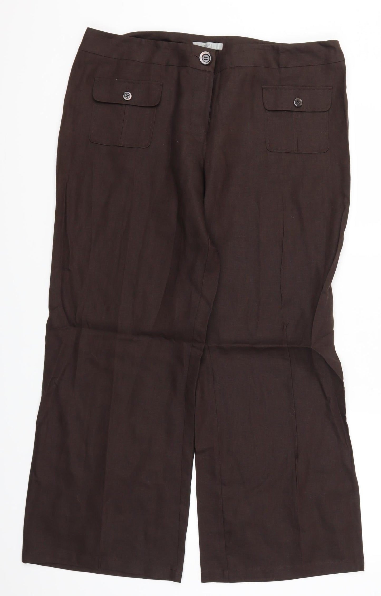 Marks and Spencer Womens Brown   Trousers  Size 16 L28 in