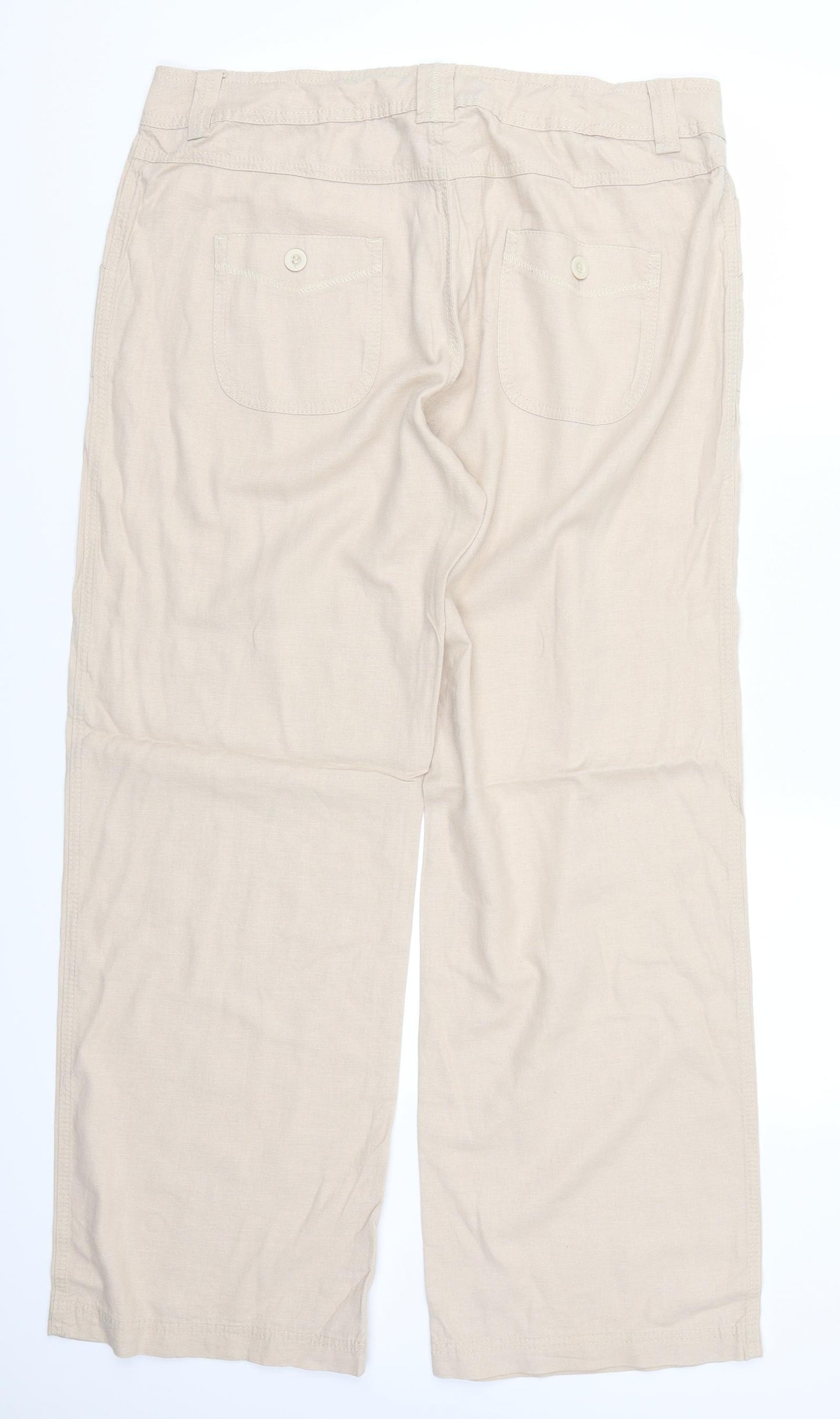 Marks and Spencer Womens Beige   Trousers  Size 16 L29.5 in