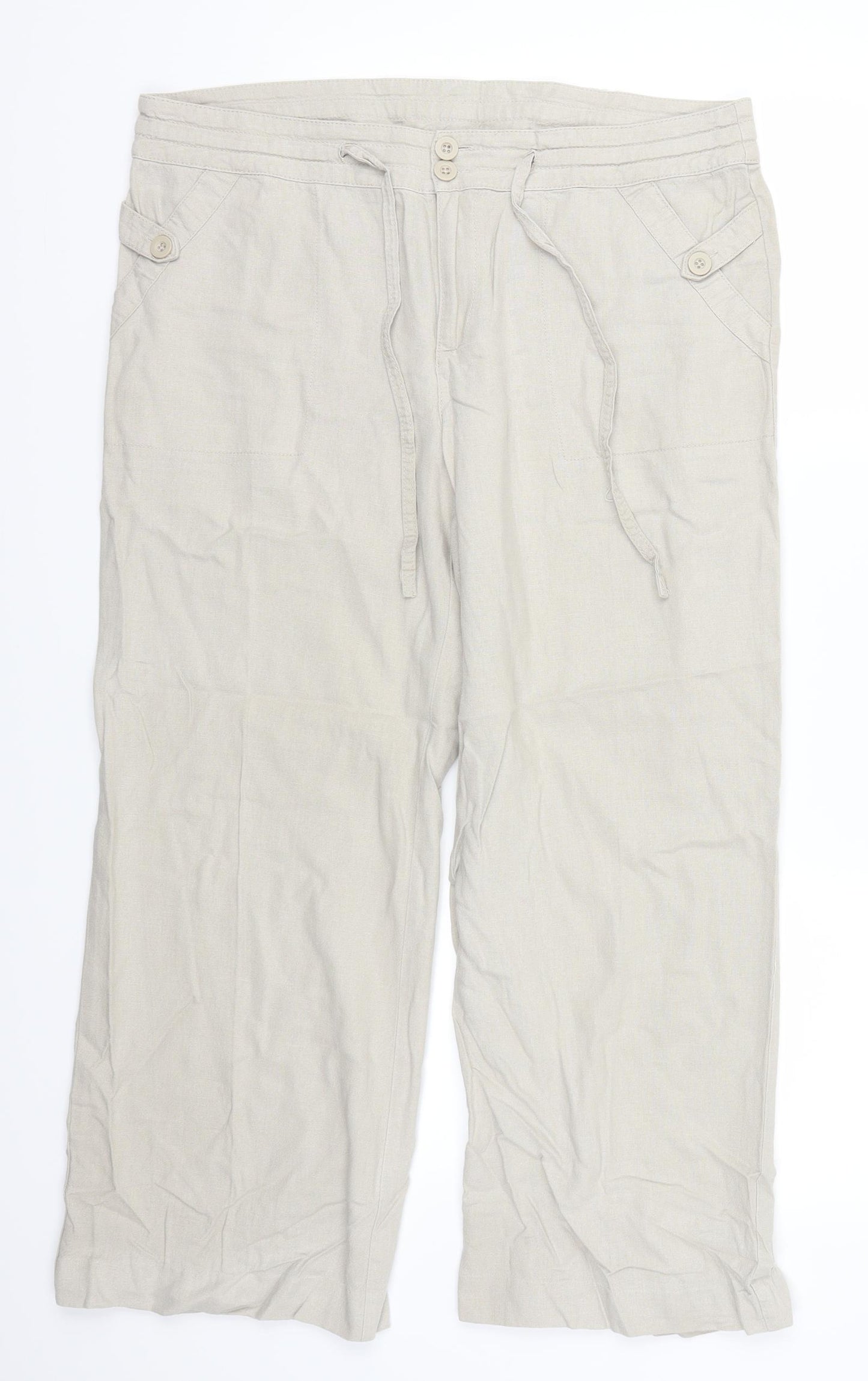 Debenhams Womens Beige   Trousers  Size 12 L24.5 in