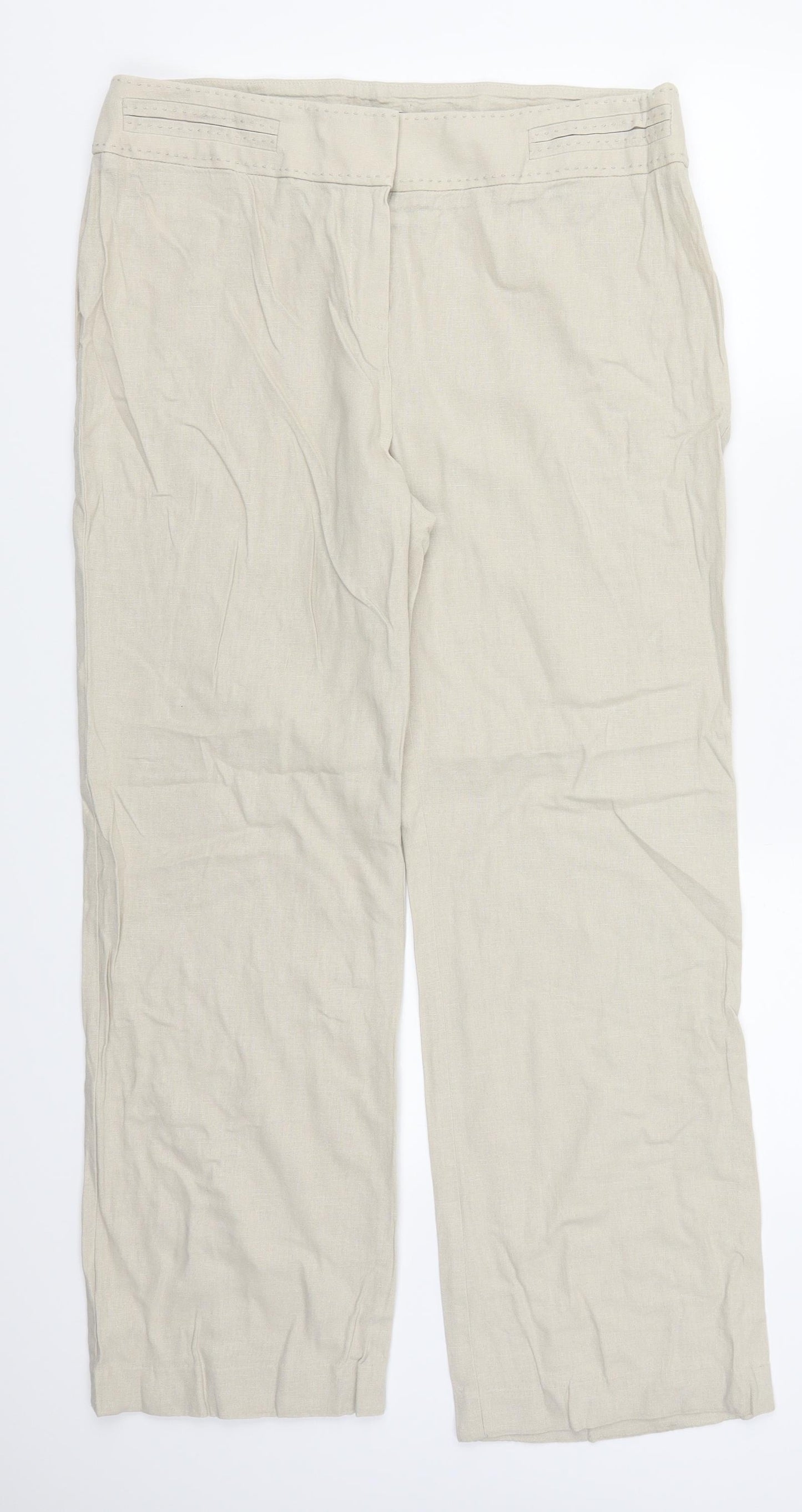 Marks and Spencer Womens Beige   Trousers  Size 34 in L28 in