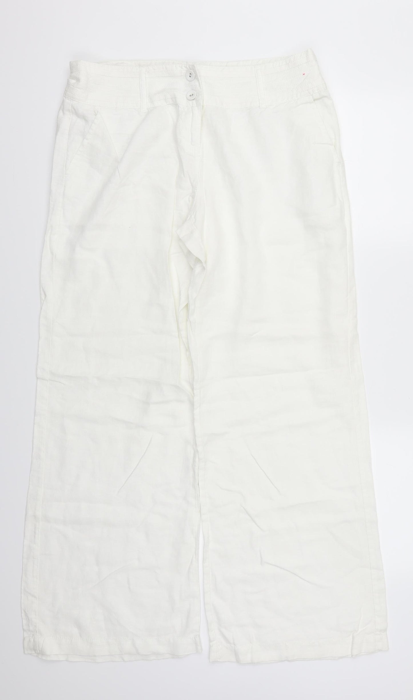 Monsoon Womens White   Trousers  Size 14 L30 in