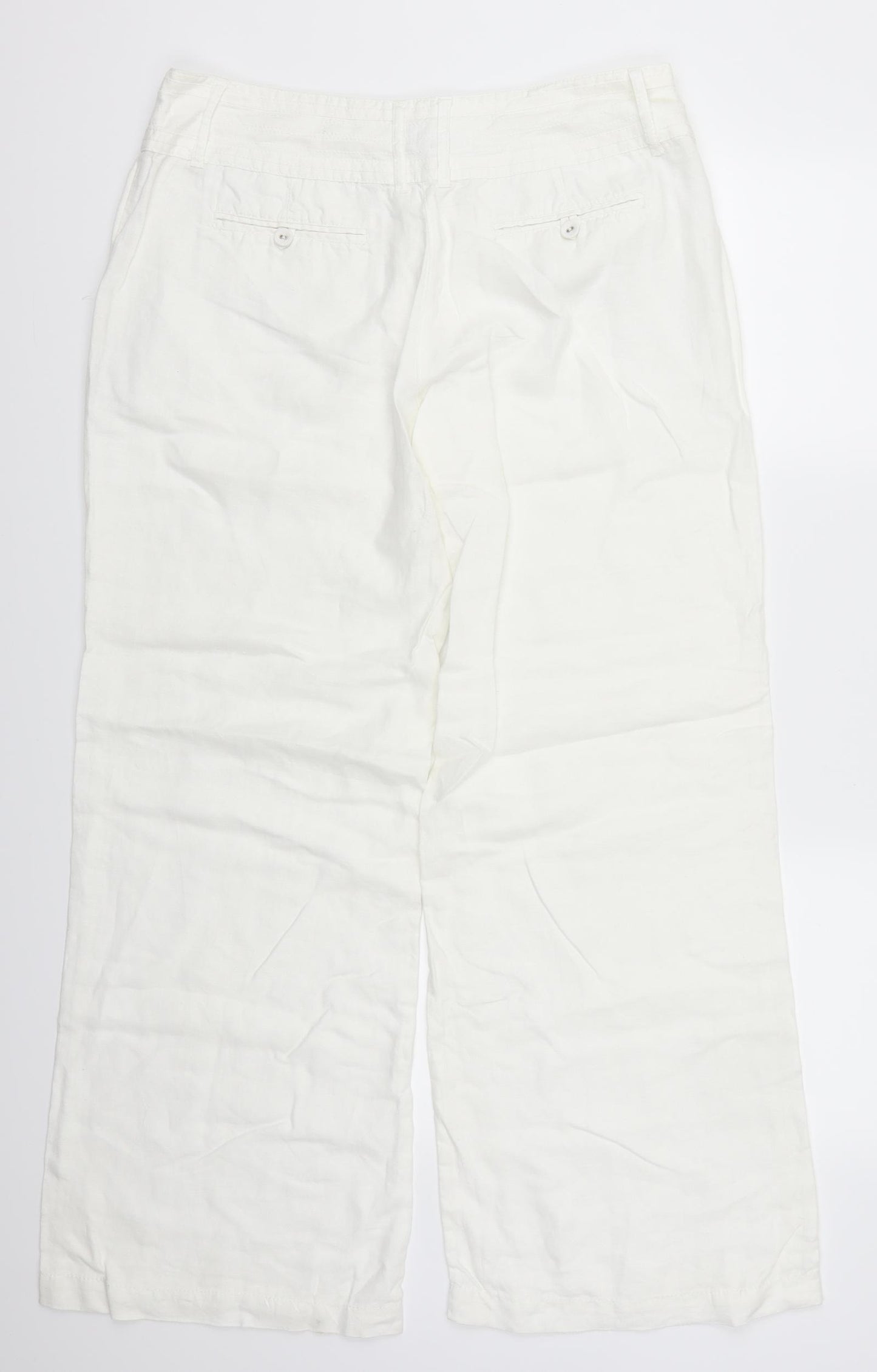 Monsoon Womens White   Trousers  Size 14 L30 in