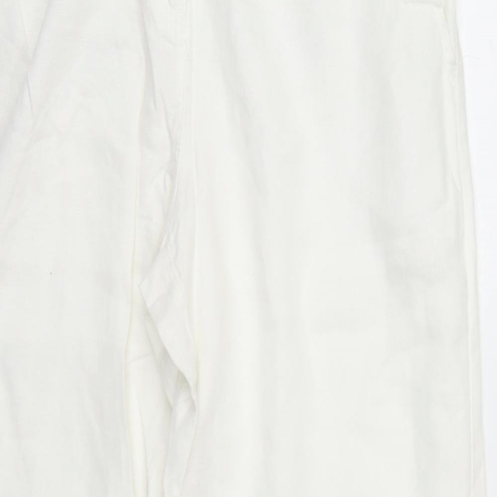 Monsoon Womens White   Trousers  Size 14 L30 in