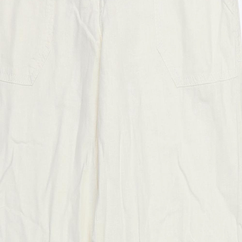 NEXT Womens White   Trousers  Size 8 L30 in