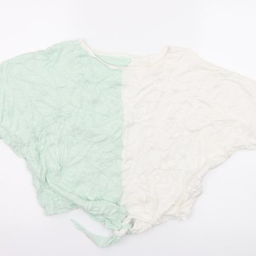 Phase Eight Womens Green Colourblock Jersey Basic T-Shirt Size S