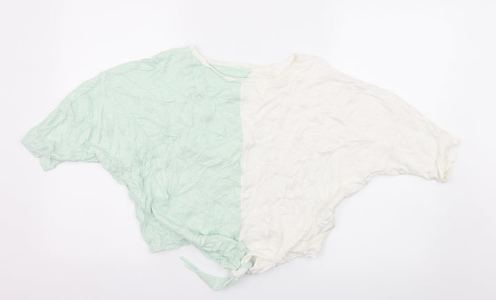 Phase Eight Womens Green Colourblock Jersey Basic T-Shirt Size S
