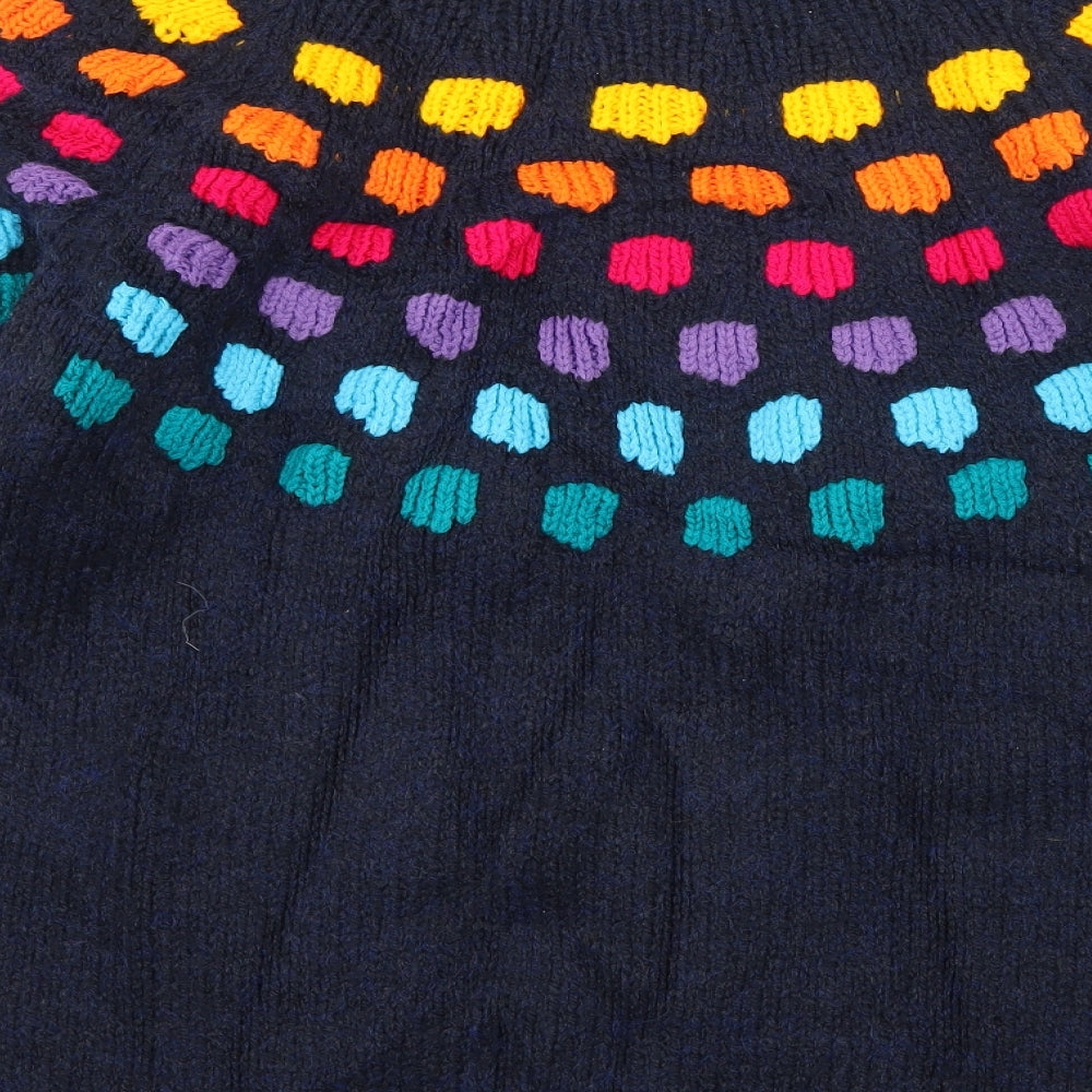 NEXT Womens Blue Polka Dot Knit Pullover Jumper Size S