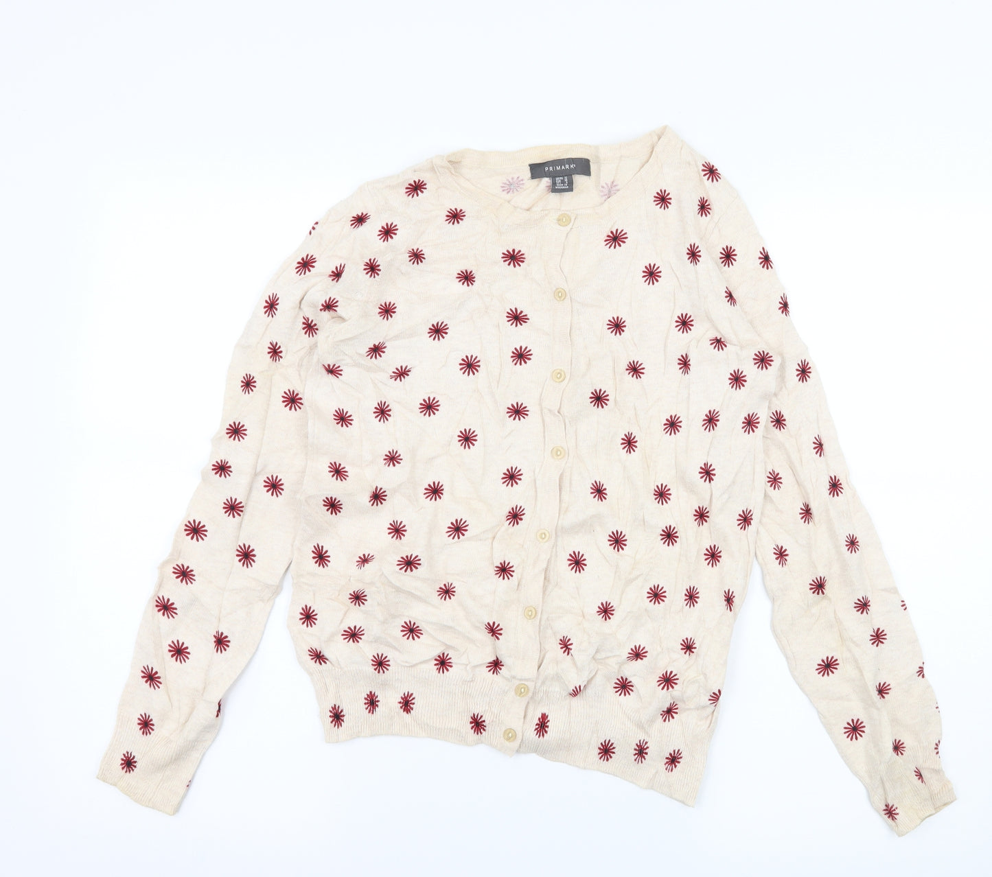 Primark Womens Pink Floral Knit Cardigan Jumper Size 10
