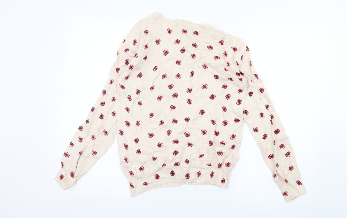 Primark Womens Pink Floral Knit Cardigan Jumper Size 10