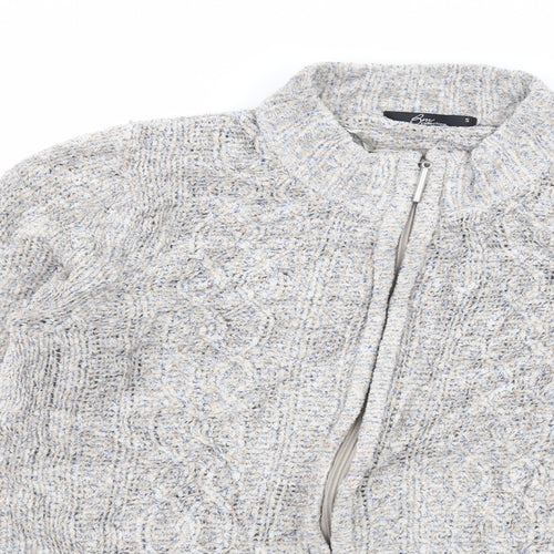 Bonmarché Womens Grey  Knit Full Zip Jumper Size S