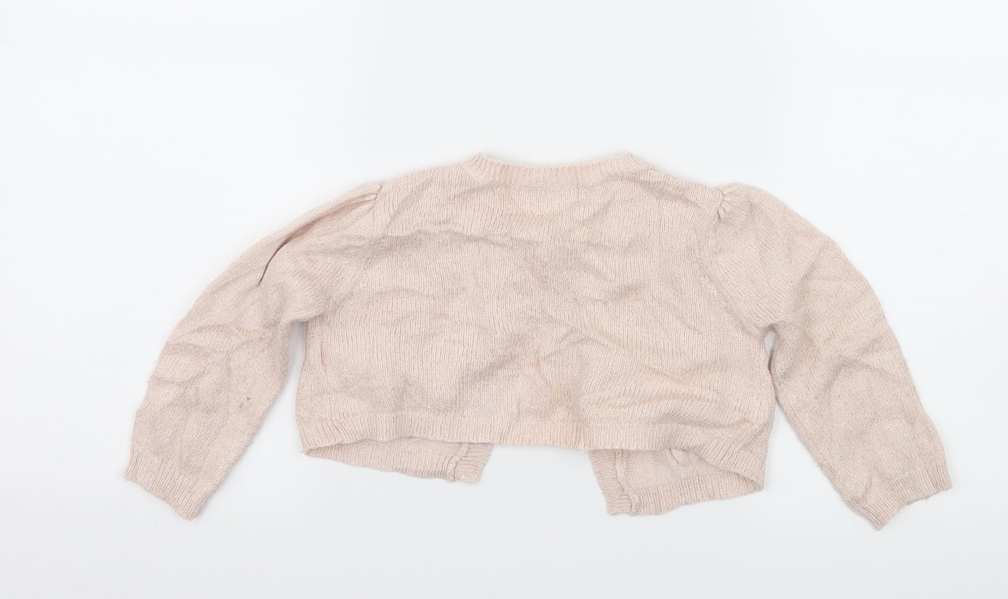 NEXT Girls Pink  Knit Cape Jumper Size 12-18 Months