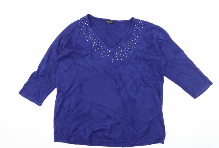 Bonmarché Womens Blue Knit Pullover Jumper Size L