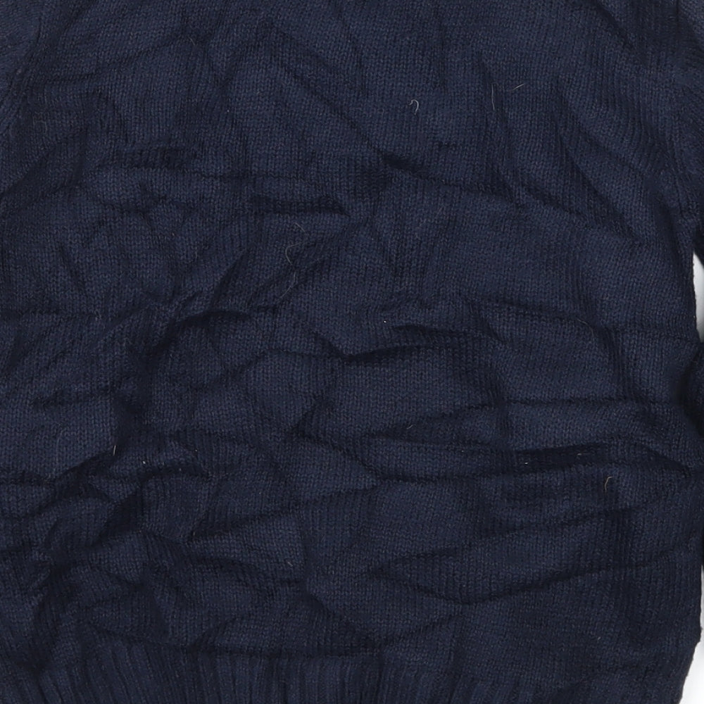 Blue Zoo Boys Blue Geometric Knit Pullover Jumper Size 5-6 Years  - Christmas Rudolph