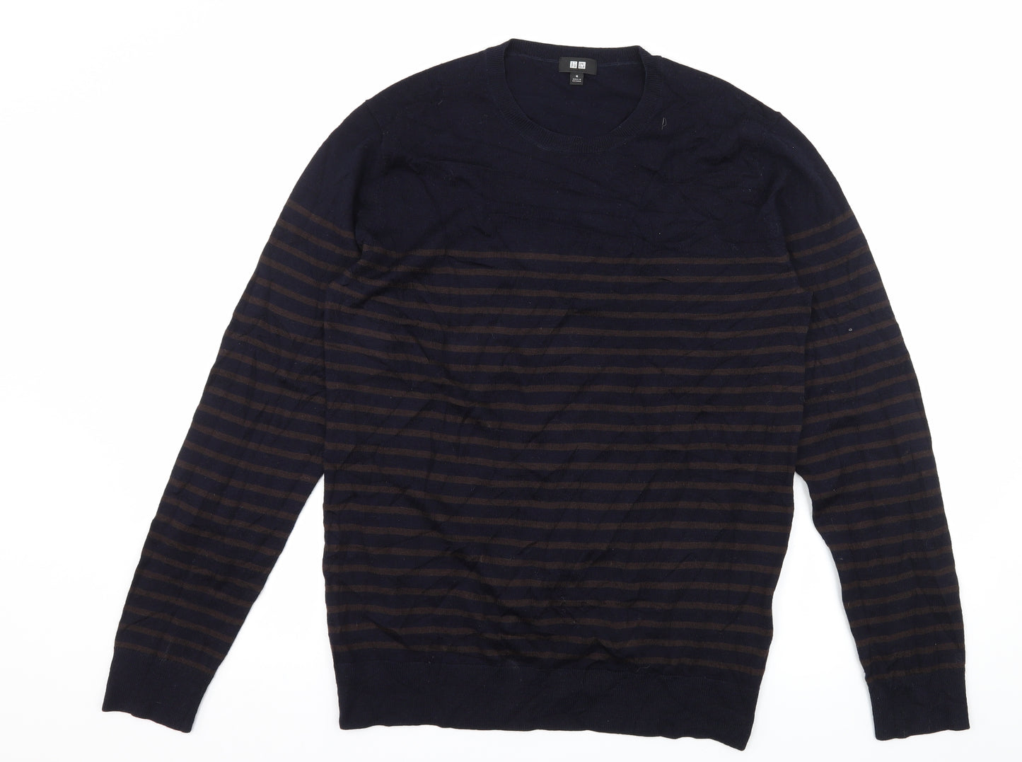 Uniqlo Womens Blue Striped Knit Pullover Jumper Size M