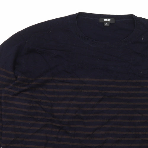 Uniqlo Womens Blue Striped Knit Pullover Jumper Size M