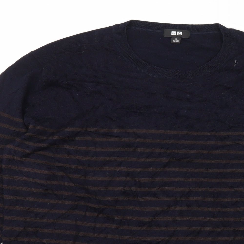 Uniqlo Womens Blue Striped Knit Pullover Jumper Size M