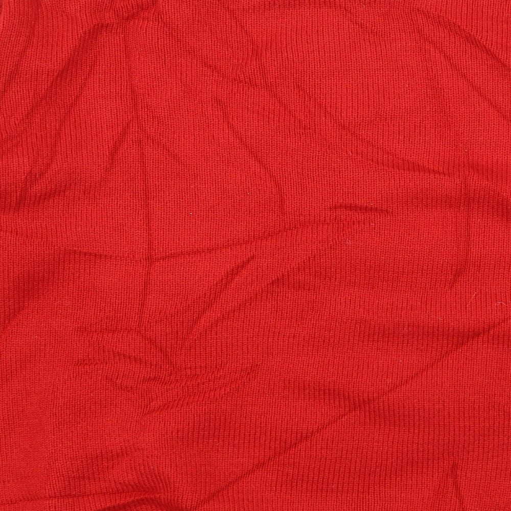 Cedar Wood State Mens Red Geometric Knit Pullover Jumper Size L  - Christmas Tree