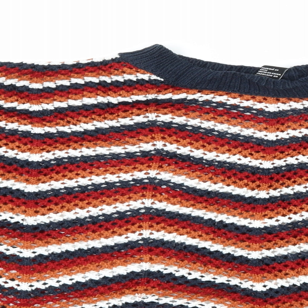 FOREVER 21 Womens Multicoloured Striped Knit Pullover Jumper Size M