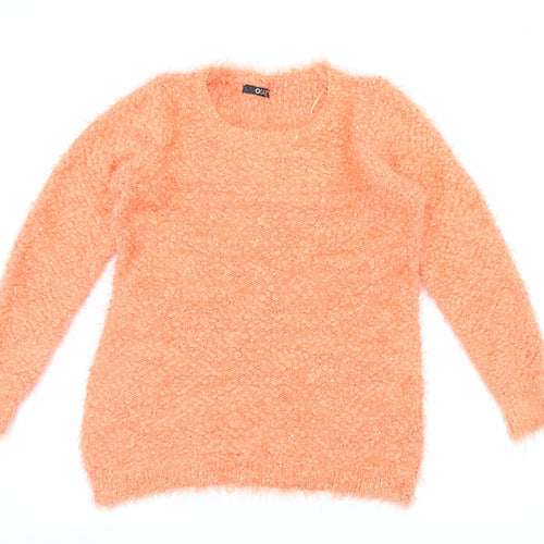 Quiz Womens Orange  Knit Pullover Jumper Size S