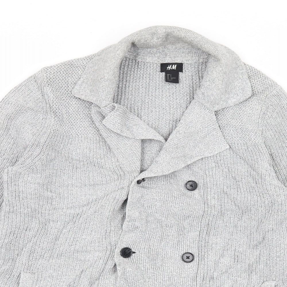H&M Womens Grey  Knit Cardigan Jumper Size S