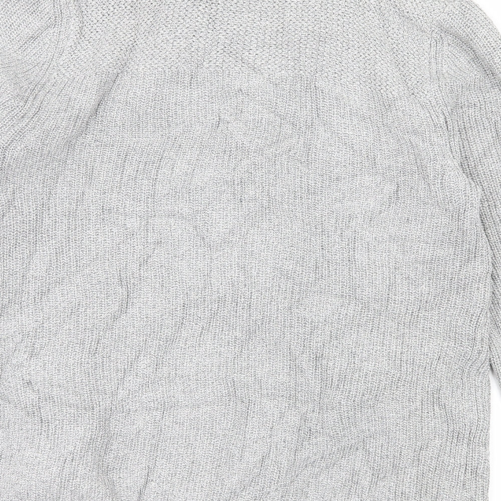 H&M Womens Grey  Knit Cardigan Jumper Size S