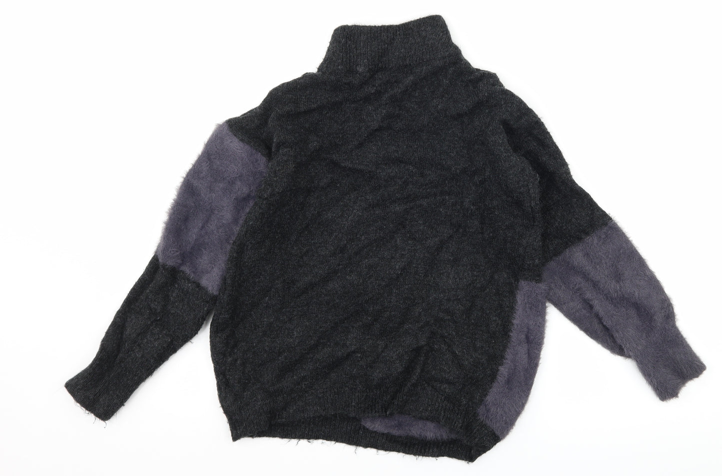 Marks and Spencer Womens Grey Geometric Knit Pullover Jumper Size S