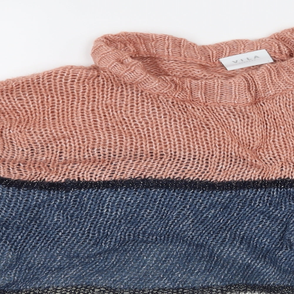 Villa Womens Multicoloured Striped Knit Pullover Jumper Size L