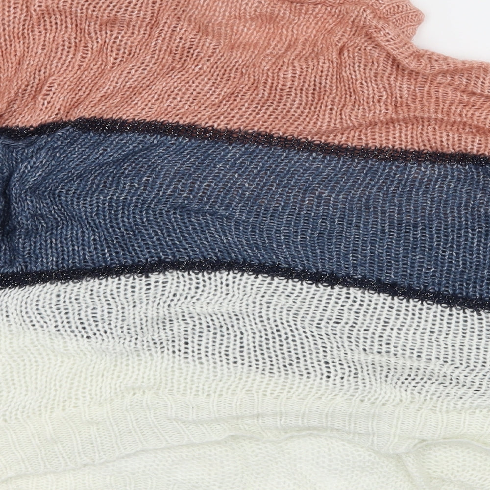 Villa Womens Multicoloured Striped Knit Pullover Jumper Size L