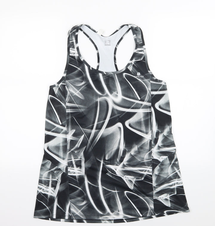 DOMYOS Womens Grey Geometric  Basic Tank Size M