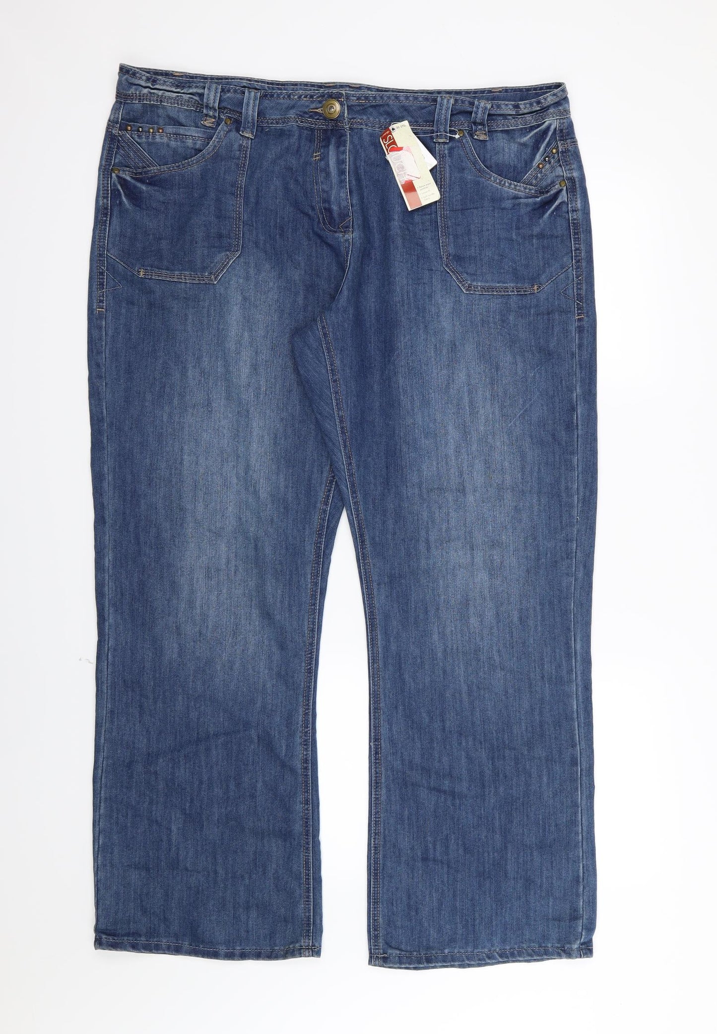 George Womens Blue  Denim Straight Jeans Size 20 L31 in - Slouch